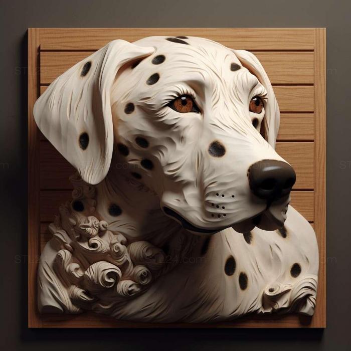 Природа и животные (Далматинская собака 3, NATURE_5131) 3D модель для ЧПУ станка